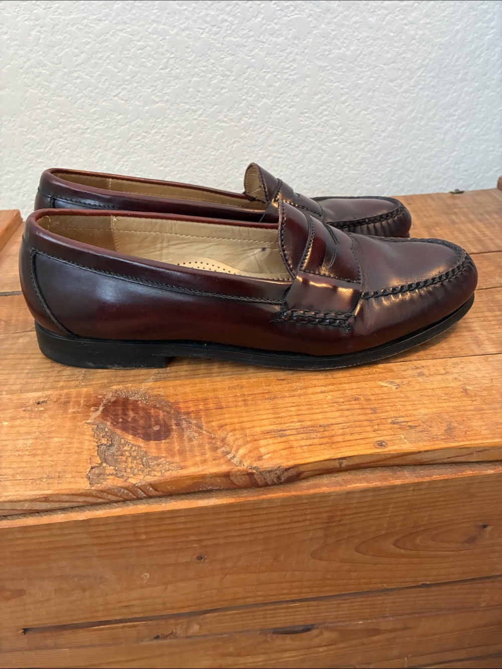 Cole Haan Men's sz 8 1/2 Vintage Penny Loafer Burgundy Classic Preppy Academia - Picture 8 of 8